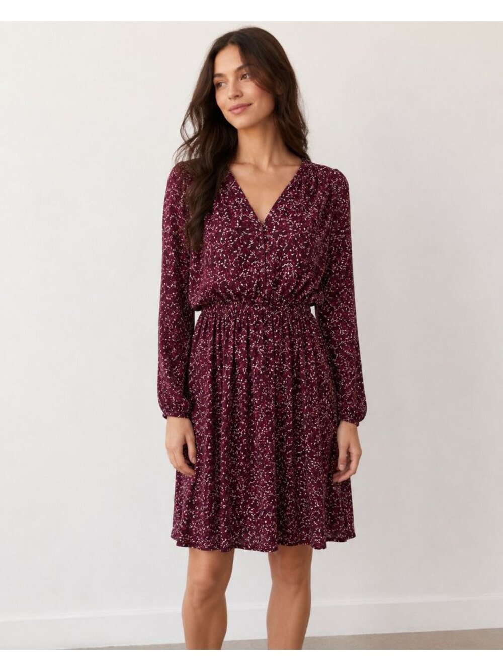 Gap Women Pullover Long Sleeve V neck Mini Dress Size XS